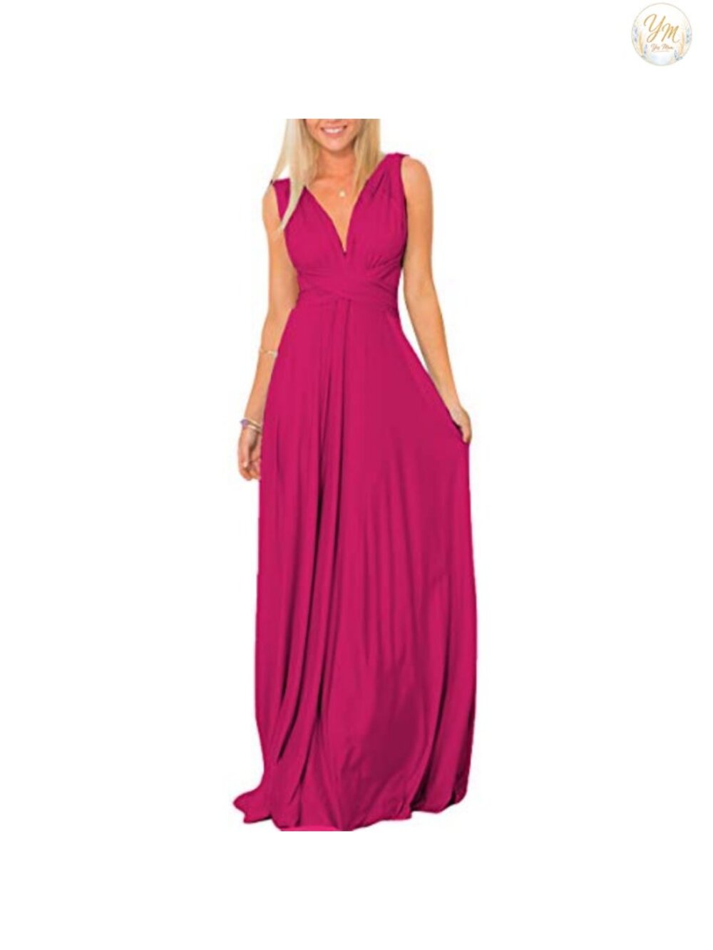 Women's Convertible Multi Way Maxi Dress Hi Low Prom Evening Gown